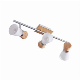 Lindby - Vivica 3 Lampa Sufitowa White/Light Wood/Chrome