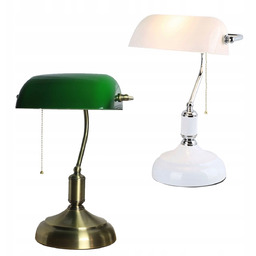 Lampa biurkowa klasyczna zielona bankowa metalowa 38cm –