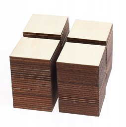 Drewniane Kwadraty 5x5cm Kwadrat Ze Sklejki 100 Sztuk