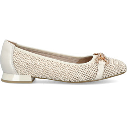 Plecione baleriny damskie - CAPRICE 9-22503-42 KREMOWE