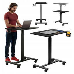 Biurko Mobilne 70x48 na Kółkach pod Laptopa Czarne