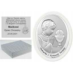 Srebrny Obrazek Jezus Chłopiec Grawer