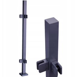 Słupek Narożny 100 cm, Szkło 4 Uchwyty Antracyt