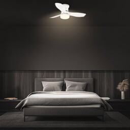 Briloner Wentylator sufitowy LED Pan, silnik prądu stałego,