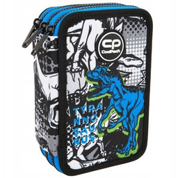 Piórnik Dziecięcy Szkolny Trzykomorowy Coolpack Pełne Wyposażenie Dinozaury