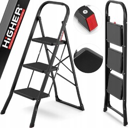 Drabina domowa lekka składana stalowa drabinka schodki 3