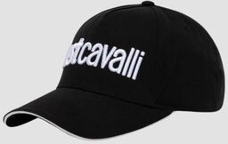 JUST CAVALLI Czarna czapka Logo Embroidery 3d Up