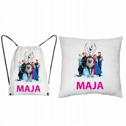 ZESTAW PODUSZKA + WOREK Plecak Frozen olaf Elsa