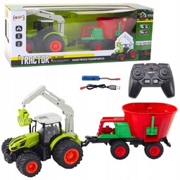 Traktor Rolniczy Z Siewnikiem i Chwytakiem Obrotowym Zdalnie