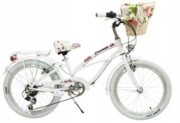 Piękny Aluminiowy Biały Rower 20 Cali beach cruiser