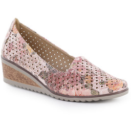 Półbuty damskie na koturnie ażurowe wielokolorowe Potocki SZ12306