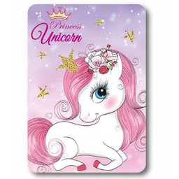 Jednorożec Koc Polarowy Unicorn Różowy Miękki Ciepły Kocyk