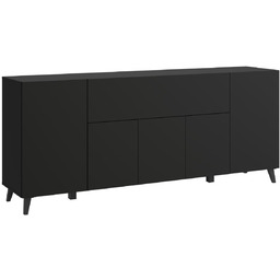 Komoda 180 cm czarna Phuket laminat (PHUS180Z), duża,