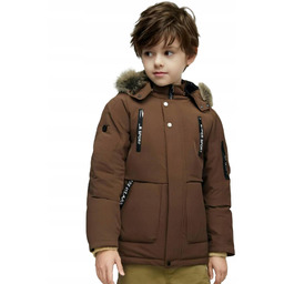 Kurtka chłopięca parka zimowa brązowa Zima dla chłopca