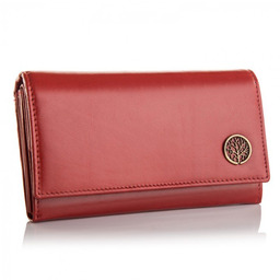 Betlewski, portfel damski z ochroną RFID, skórzany, czerwony