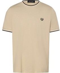 Fred Perry T-shirt męski Mężczyźni Bawełna beżowy jednolity