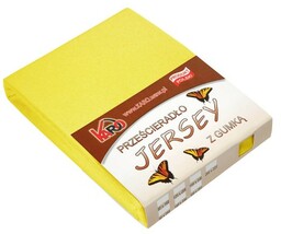 Prześcieradło jersey z gumką 160x200 żółte cytrynowe P04-160