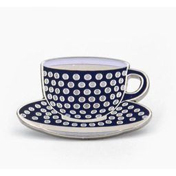 Przypinka filiżanka Bolesławiec kropki