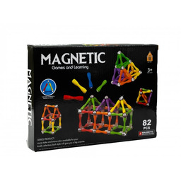 Klocki Konstrukcyjne Magnetyczne do przestrzennych figur 82 el.