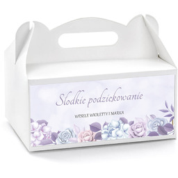 Personalizowane pudełka na ciasto lawendowe - 6 szt.