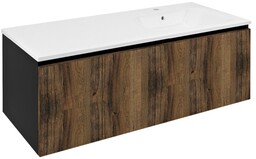 Sapho Lorea szafka z umywalką 121x46x515cm prawa dąb