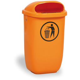 Zewnętrzny miejski kosz na śmieci na słupek, uliczny,