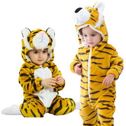 Piżama Onesie Kostium Przebranie Śpiochy Tygrysek Niemowlę 90: