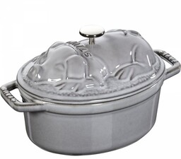 Staub Garnek żeliwny Owalny świnia 1l Szary Special