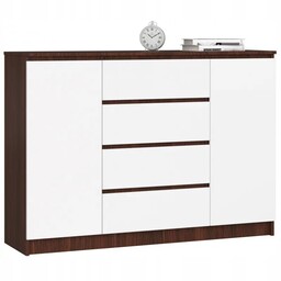 Komoda salon 140 wenge biała 4 szuflady 2