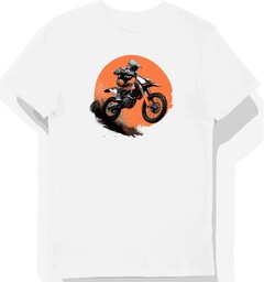 Koszulka męska biała z Dynamicznym Motywem Rajdowego KTM