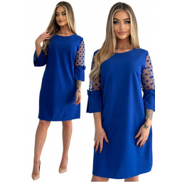 Elegancka Chabrowa Trapezowa Sukienka Rozmiar 38 Polski Producent