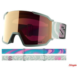 Salomon Gogle narciarskie S/VIEW 3 Iceberg green/Ruby