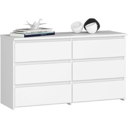 Komoda CL100, 6 szuflad, biała, 100 57 35