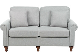 Beliani Sofa kanapa dodatkowe poduszki jasnoszara