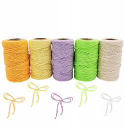 Sznurek ozdobny 50g/2mm TRES mix kolorów pastelowych 1szt.
