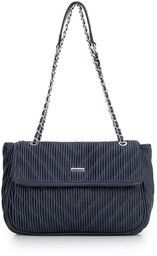Crossbody z ekoskóry na łańcuszku granatowa