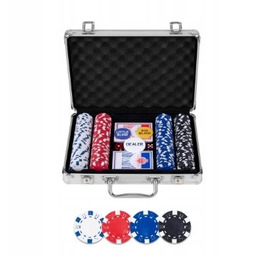 Zestaw do pokera 200 żetonów w walizce, idealny