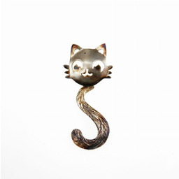 Stefan kot brązowy - zawieszka srebrna