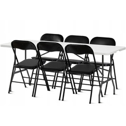 Zestaw Stół Składany Cateringowy 180x70+6x Krzesło Krzesła Składane