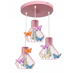 Żyrandol Lampa wisząca dla dziewczynki Motylek 3 Bell
