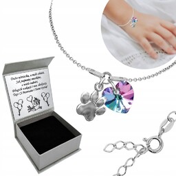 Bransoletka dla Dziewczynki Dziecka Łapka PUDEŁKO PREZENT GRAWER