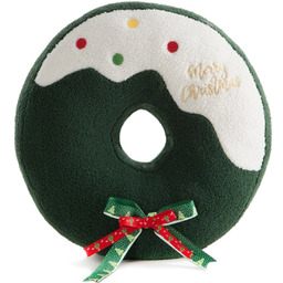 Poduszka bożonarodzeniowa w kształcie donuta z napisem "Merry