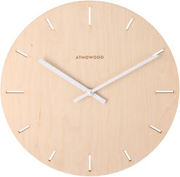 Zegar indeksowy ATMOWOOD z drewna brzozowego 34 cm