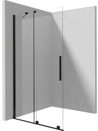 DEANTE Ścianka prysznicowa PRIZMA walk-in przesuwna 140x195 nero