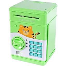 MalPlay 5901924216797 Skarbonka Sejf Kotek Zielona ,zielony