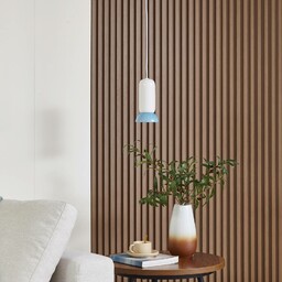 Lampa wisząca Lindby Kerimi, kremowy/niebieski, 1-punktowa