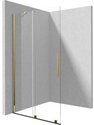 DEANTE Ścianka prysznicowa PRIZMA walk-in przesuwna 140x195 złota