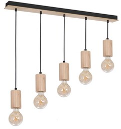 MILAGRO MLP8827 LINES 5xE27 60W DREWNO + METAL