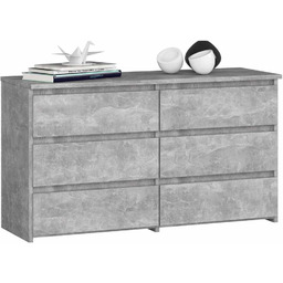 Komoda CL100, z 6 szufladami, szara, 100 57