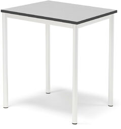 Stół SONITUS, 700x600x760 mm, laminat HPL szary, biały